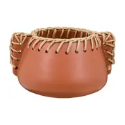 VASO DECORATIVO 13 CM CROCHETANDO - TERRACOTA/FIBRA CLARA - Foto 1