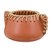 VASO DECORATIVO 13 CM CROCHETANDO - TERRACOTA/FIBRA CLARA - Foto 2