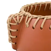 VASO DECORATIVO 13 CM CROCHETANDO - TERRACOTA/FIBRA CLARA - Foto 3