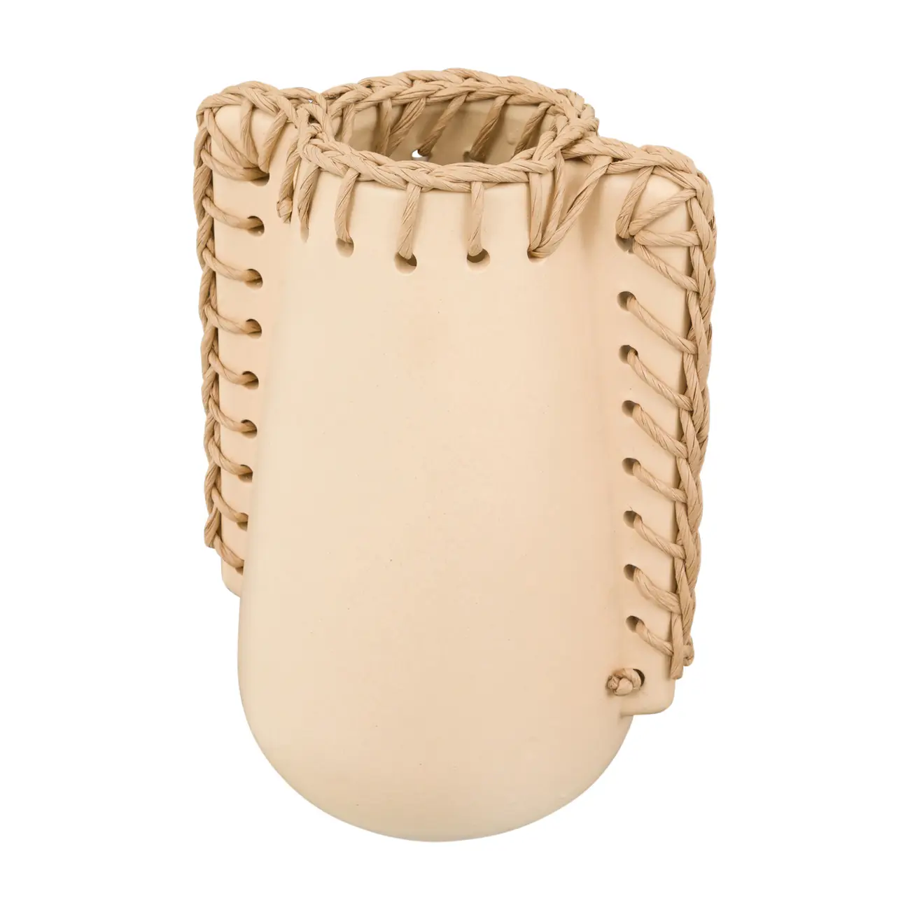 VASO DECORATIVO 24 CM CROCHETANDO - AREIA/FIBRA CLARA - Foto 2