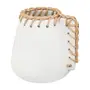 VASO JARRA DECORATIVA 17 CM CROCHETANDO - BRANCO/FIBRA CLARA - Foto 2