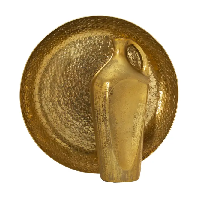 CENTRO DE MESA 30 CM MILLO MARTELLATO - OURO - Foto 4