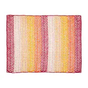 LUGAR AMERICANO 45 CM X 35 CM BORDADO FILÉ DEGRADÊ - VERMELHO/AMARELO - Foto 1