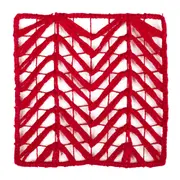 PORTA-COPOS CONJUNTO 4 PEÇAS BORDADO FILÉ - VERMELHO - Foto 2
