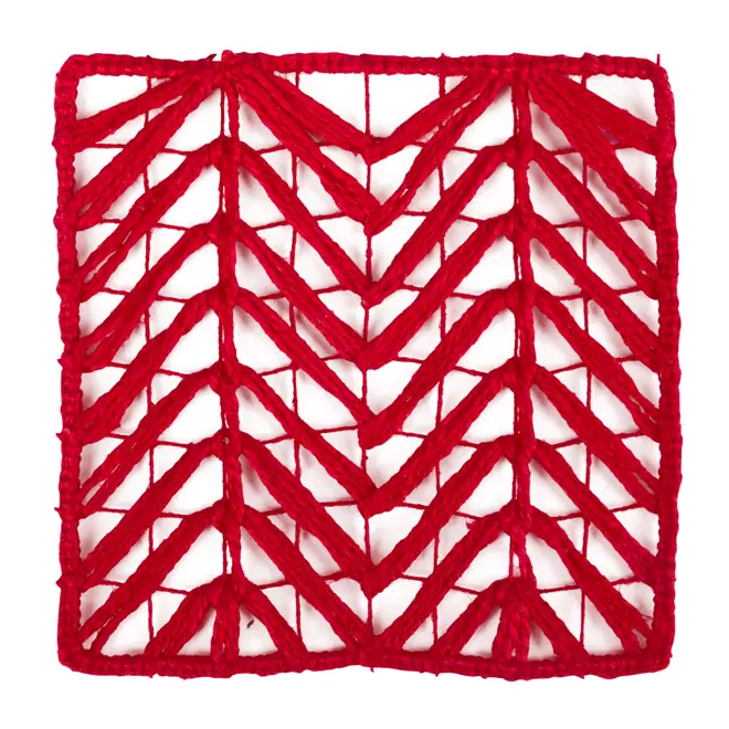 PORTA-COPOS CONJUNTO 4 PEÇAS BORDADO FILÉ - VERMELHO - Foto 2