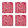 PORTA-COPOS CONJUNTO 4 PEÇAS BORDADO FILÉ - VERMELHO - Foto 3