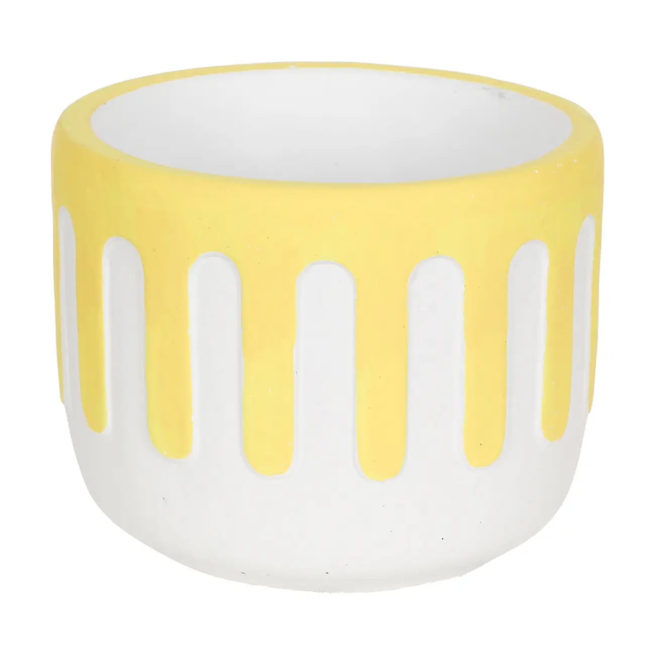 CACHEPÔ 10 CM COBERTURINHA - LIMÃO SICILIANO/BRANCO - Foto 1