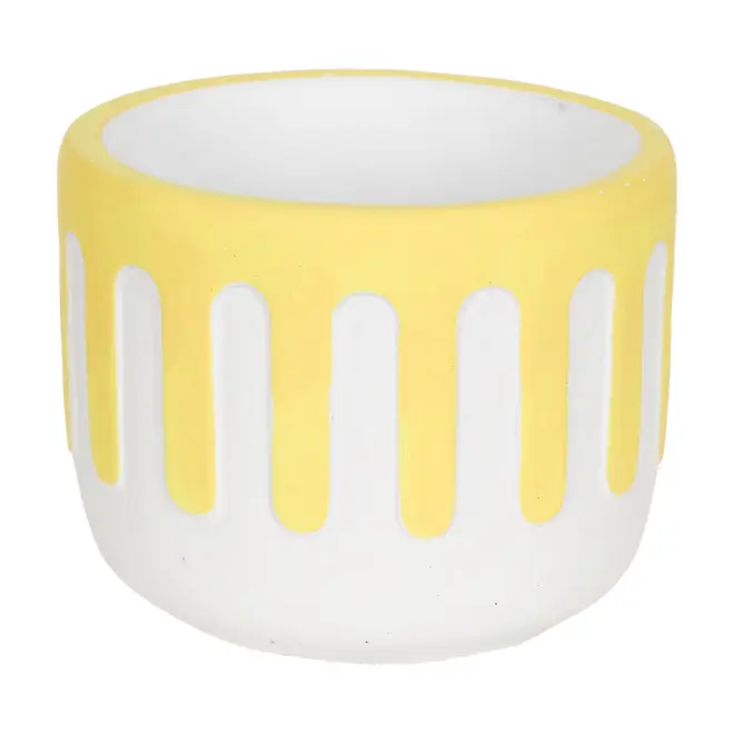 CACHEPÔ 10 CM COBERTURINHA - LIMÃO SICILIANO/BRANCO - Foto 1