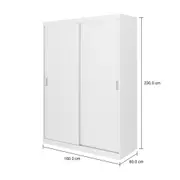 GUARDA-ROUPA 2 PORTAS DE CORRER 1,60 M FLOW - BRANCO - Foto 11