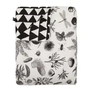 EDREDOM DE SOLTEIRO 1,60 M X 2,40 M NATUREZA - CREAM/PRETO - Foto 1
