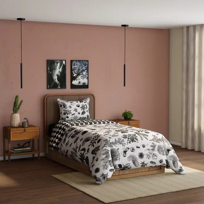 EDREDOM DE SOLTEIRO 1,60 M X 2,40 M NATUREZA - CREAM/PRETO - Foto 11
