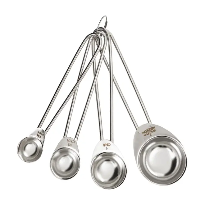 JOGO DE COLHERES MEDIDORAS 4 PEÇAS ELLIP - INOX - Foto 1