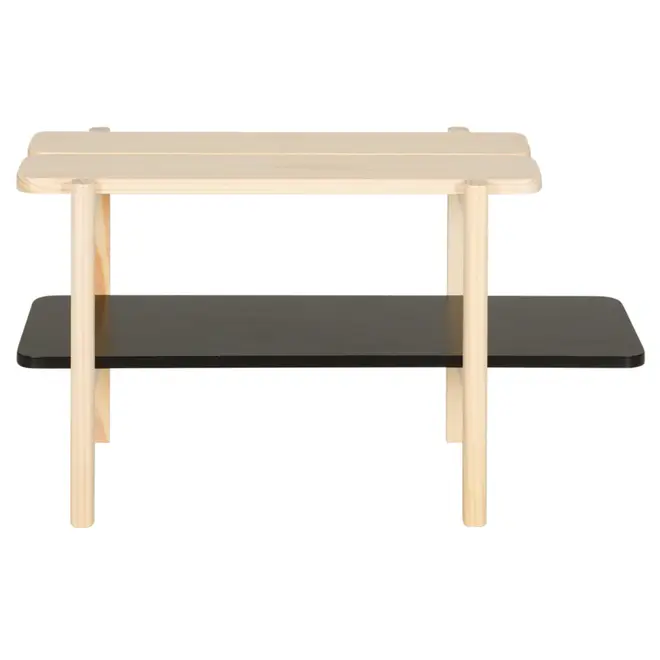 SAPATEIRA 31 CM X 78 CM X 43 CM PLANC - NATURAL WASHED/PRETO - Foto 1