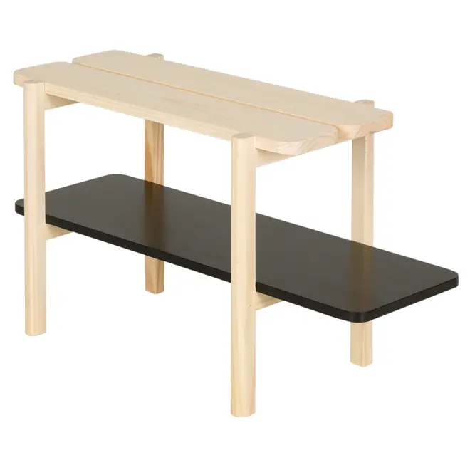SAPATEIRA 31 CM X 78 CM X 43 CM PLANC - NATURAL WASHED/PRETO - Foto 2