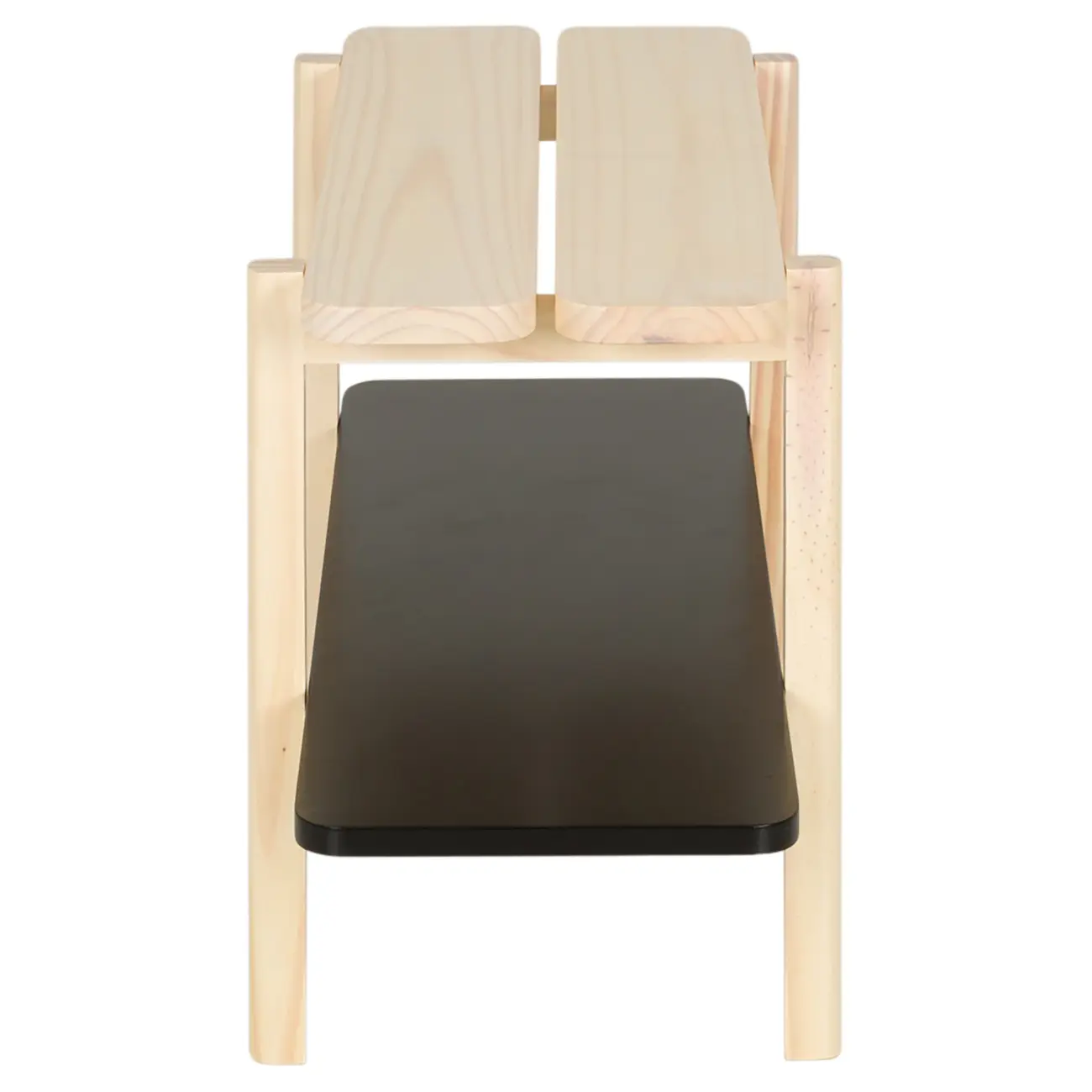 SAPATEIRA 31 CM X 78 CM X 43 CM PLANC - NATURAL WASHED/PRETO - Foto 3
