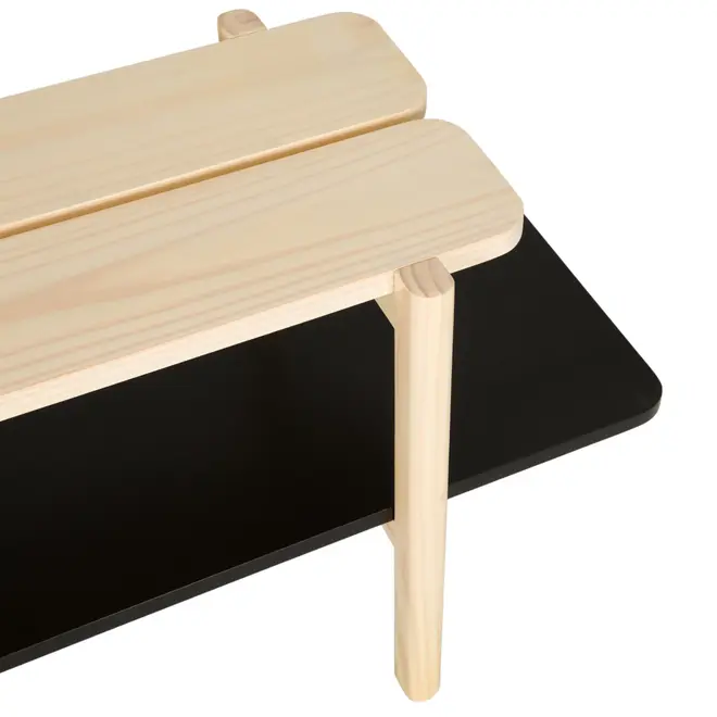 SAPATEIRA 31 CM X 78 CM X 43 CM PLANC - NATURAL WASHED/PRETO - Foto 4