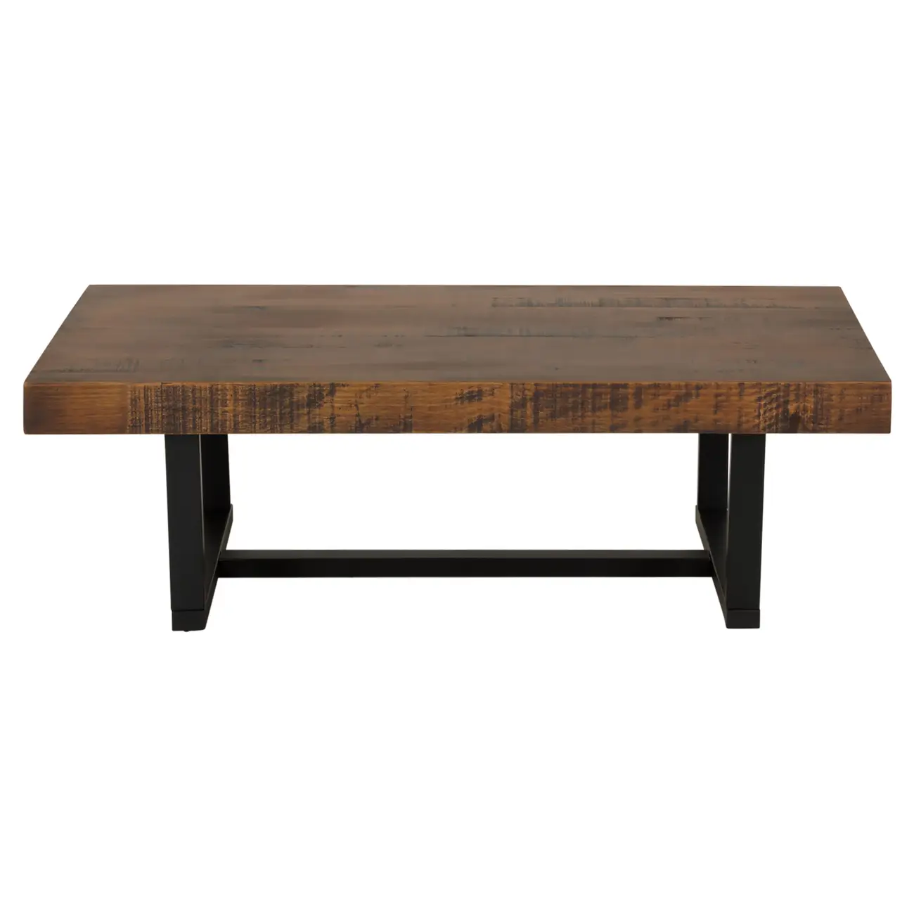 MESA DE CENTRO 1,10 M X 60 CM NIARA - PRETO/NOZES RÚSTICO - Foto 1