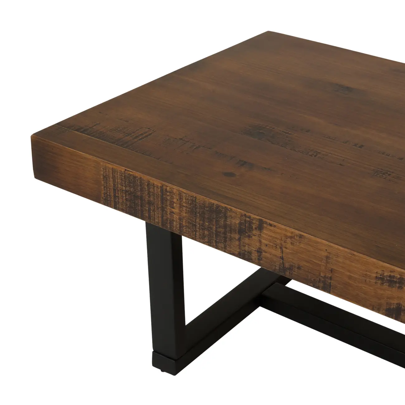 MESA DE CENTRO 1,10 M X 60 CM NIARA - PRETO/NOZES RÚSTICO - Foto 4