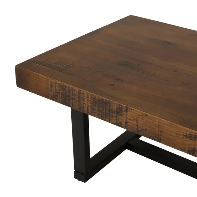 MESA DE CENTRO 1,10 M X 60 CM NIARA - PRETO/NOZES RÚSTICO - Foto 4