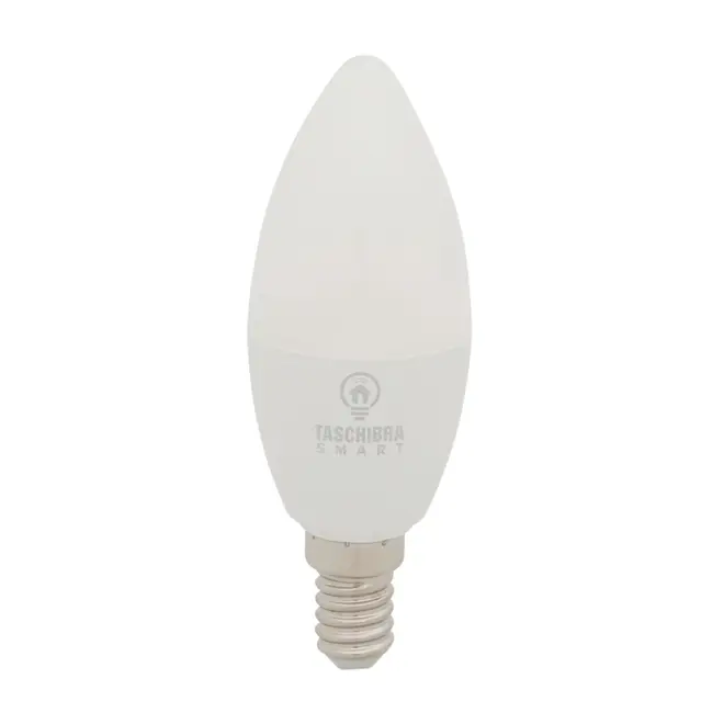 LÂMPADA VELA INTELIGENTE RGB E14 E27 6W 127 220V TASCHIBRA - BRANCO/MULTICOR - Foto 1