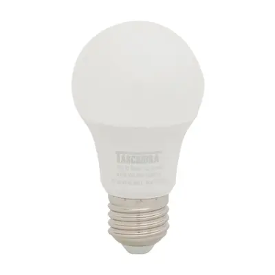 LÂMPADA LED BULBO A60 E27 4,9W 3000K 127 220V LUZ AMARELA TASCHIBRA