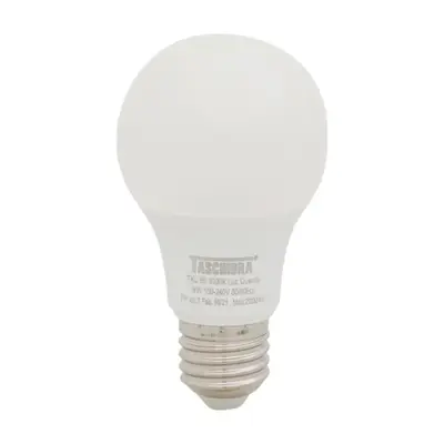 LÂMPADA LED BULBO A60 E27 9W 3000K 127 220V LUZ AMARELA TASCHIBRA