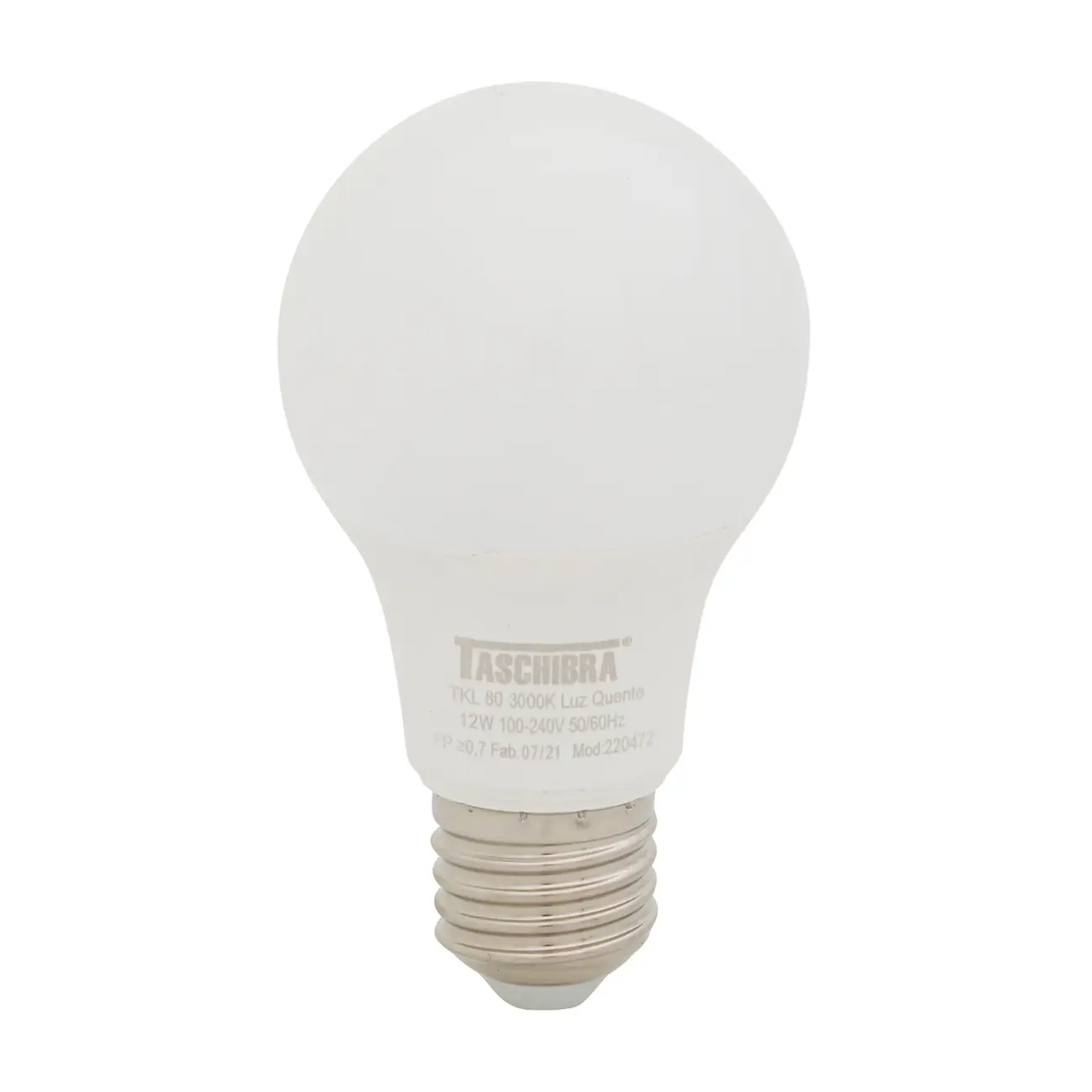 LÂMPADA LED BULBO A60 E27 12W 3000K 127 220V LUZ AMARELA TASCHIBRA - BRANCO - Foto 1