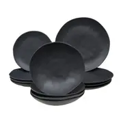 APARELHO DE JANTAR 12 PEÇAS GEO ORGÂNICO - PRETO - Foto 1