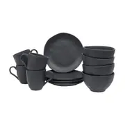 KIT BRUNCH 12 PEÇAS GEO ORGÂNICO - PRETO - Foto 1