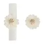 ARGOLA PARA GUARDANAPO COM 2 ESCAMA DE PEIXE MARGARIDA - BRANCO/FIBRA CLARA - Foto 1