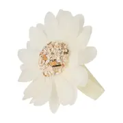 ARGOLA PARA GUARDANAPO COM 2 ESCAMA DE PEIXE MARGARIDA - BRANCO/FIBRA CLARA - Foto 2
