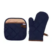 LUVA FORNO COM PEGADOR THE BEST CHEF - JEANS AZUL/MARROM - Foto 1