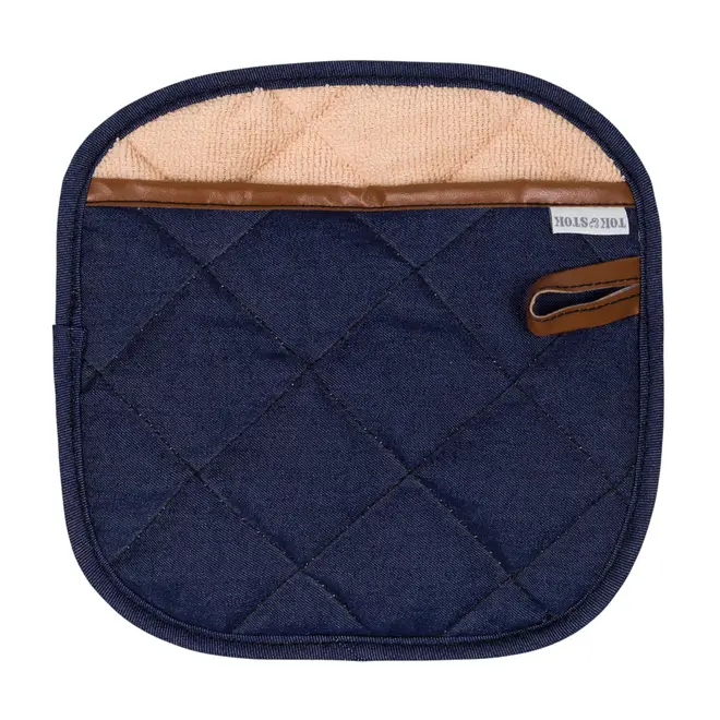 LUVA FORNO COM PEGADOR THE BEST CHEF - JEANS AZUL/MARROM - Foto 3