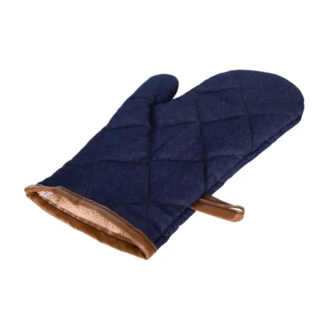 LUVA FORNO COM PEGADOR THE BEST CHEF - JEANS AZUL/MARROM - Foto 4