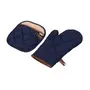 LUVA FORNO COM PEGADOR THE BEST CHEF - JEANS AZUL/MARROM - Foto 6