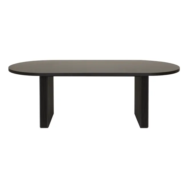 MESA DE JANTAR OVAL 2,20 M X 1 M LINHAS - PRETO - Foto 1