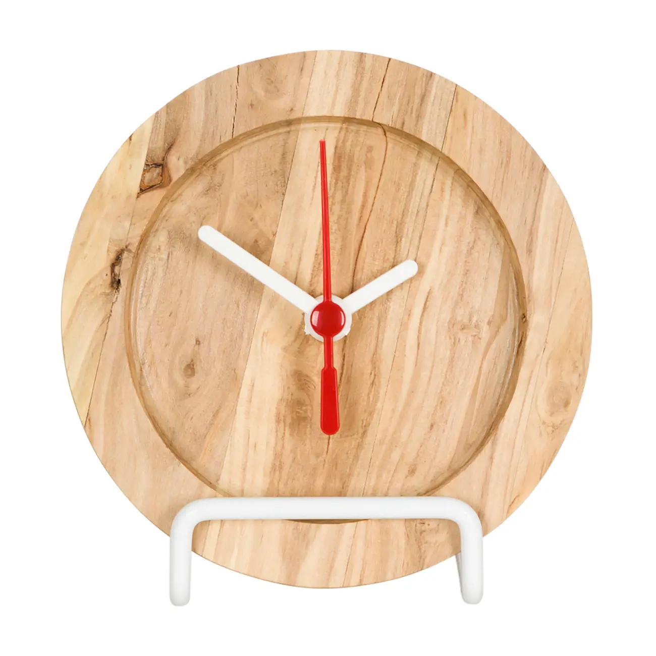 RELÓGIO DE MESA CAFEZAL 12 CM - KAFE MADEIRA/BRANCO - Foto 1