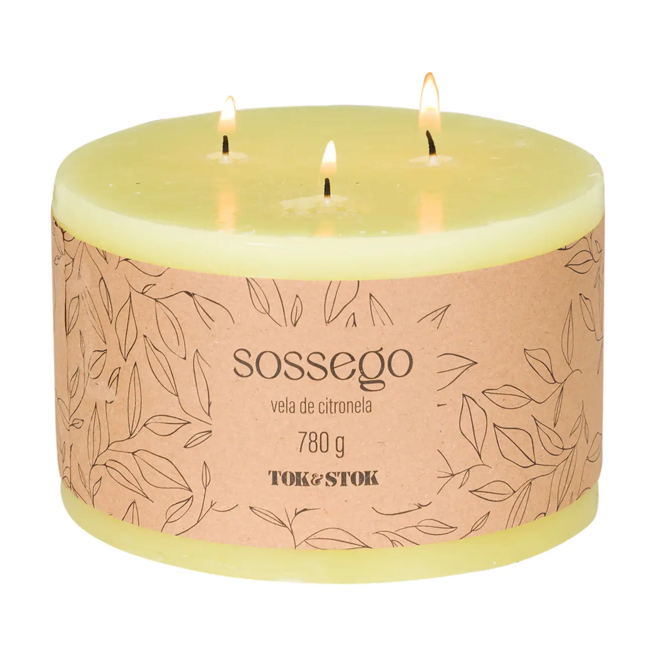 VELA PILAR CITRONELA SOSSEGO - AMARELO - Foto 2