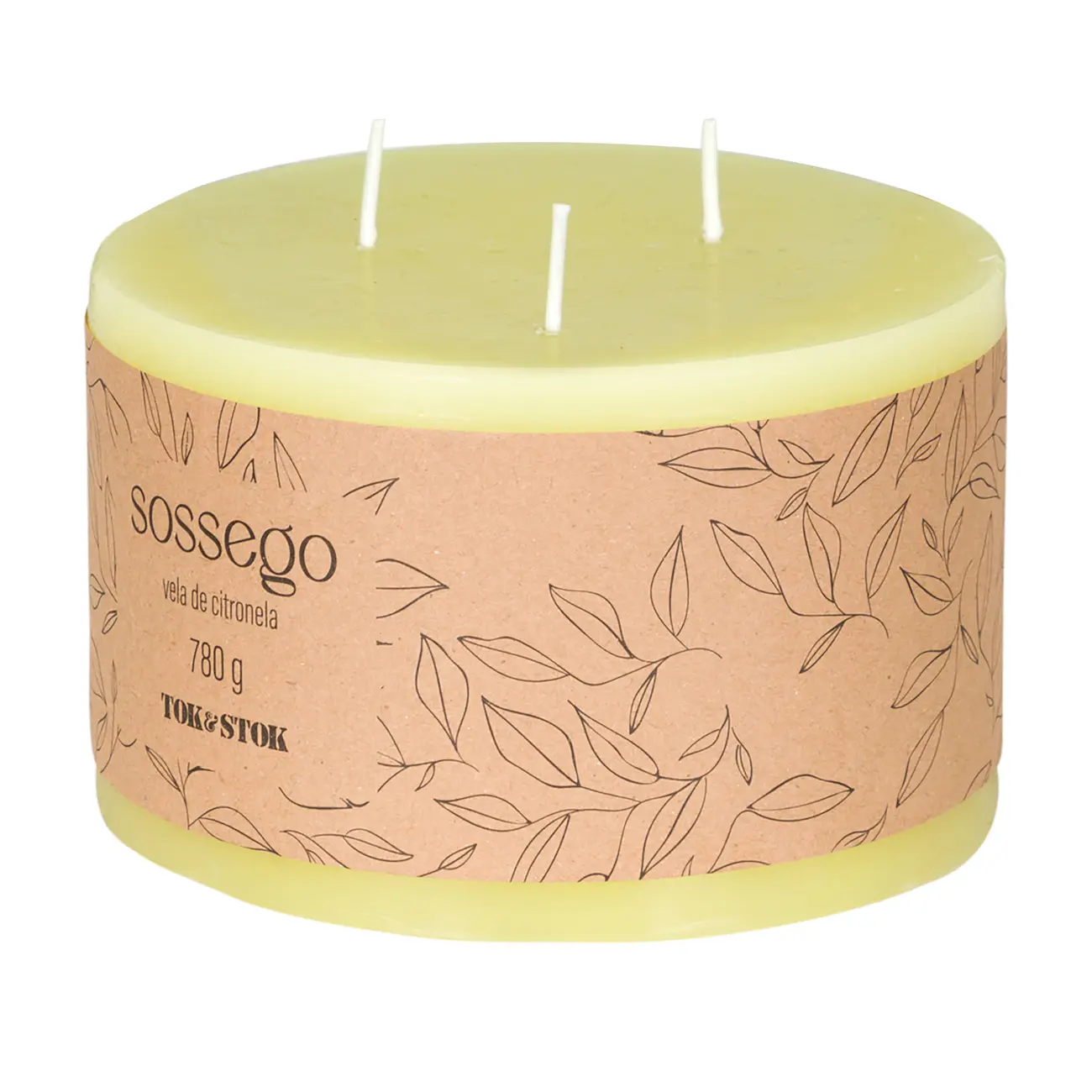 VELA PILAR CITRONELA SOSSEGO - AMARELO - Foto 3