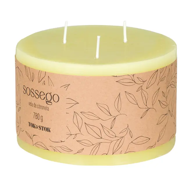 VELA PILAR CITRONELA SOSSEGO - AMARELO - Foto 3