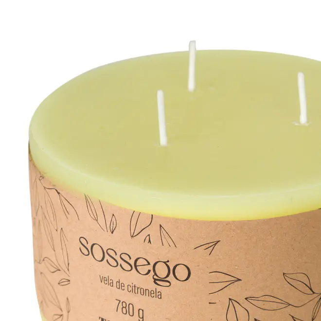 VELA PILAR CITRONELA SOSSEGO - AMARELO - Foto 4
