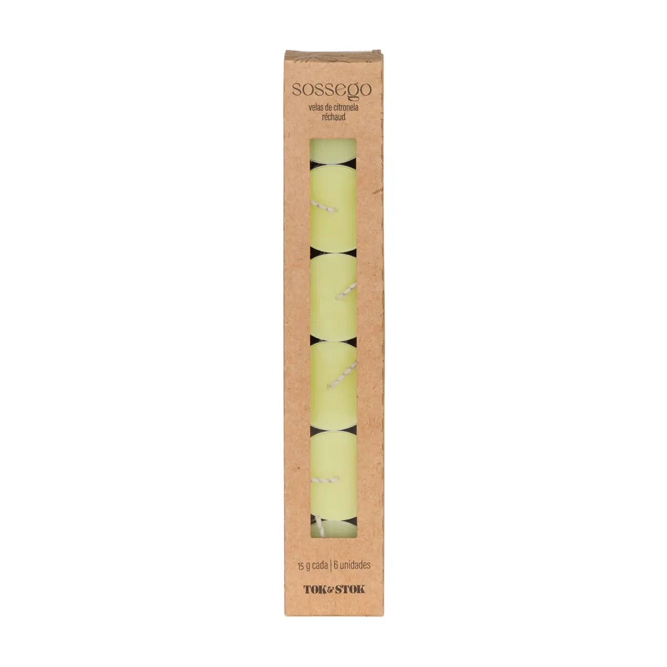VELA RÉCHAUD CITRONELA COM 6 SOSSEGO - AMARELO - Foto 1