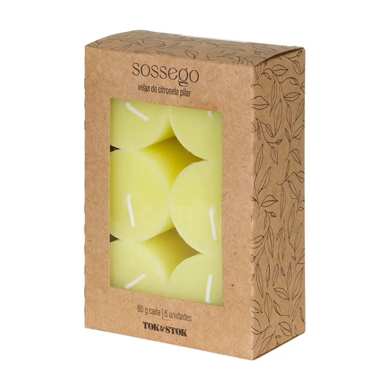 VELA PILAR CITRONELA COM 6 SOSSEGO MINI - AMARELO - Foto 5