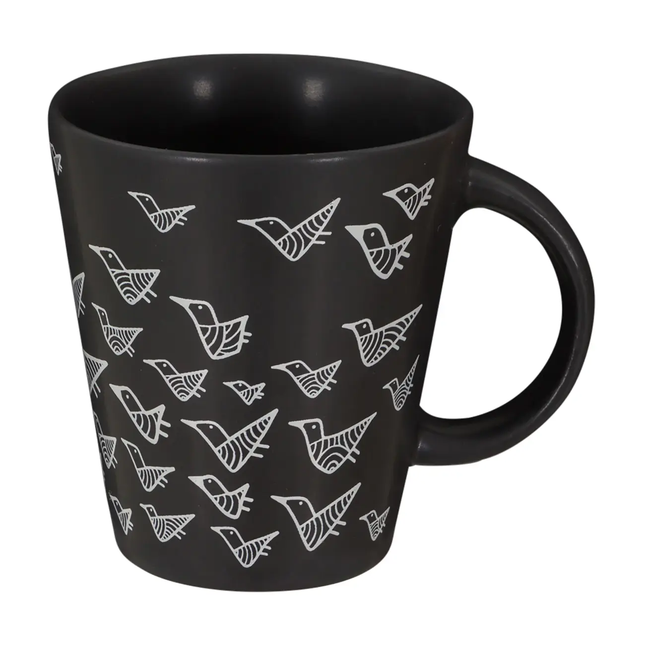 CANECA 200 ML RESPIRO PÁSSAROS I - PRETO/NATURAL - Foto 1