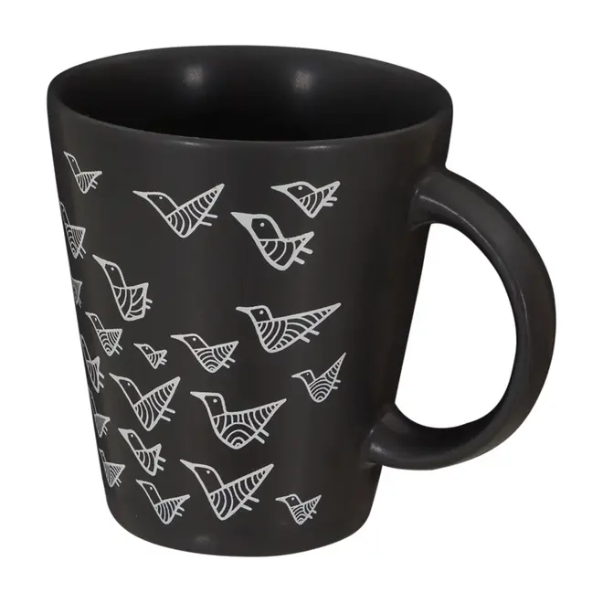 CANECA 200 ML RESPIRO PÁSSAROS I - PRETO/NATURAL - Foto 2
