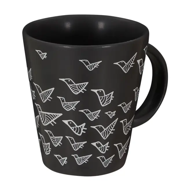 CANECA 200 ML RESPIRO PÁSSAROS I - PRETO/NATURAL - Foto 4