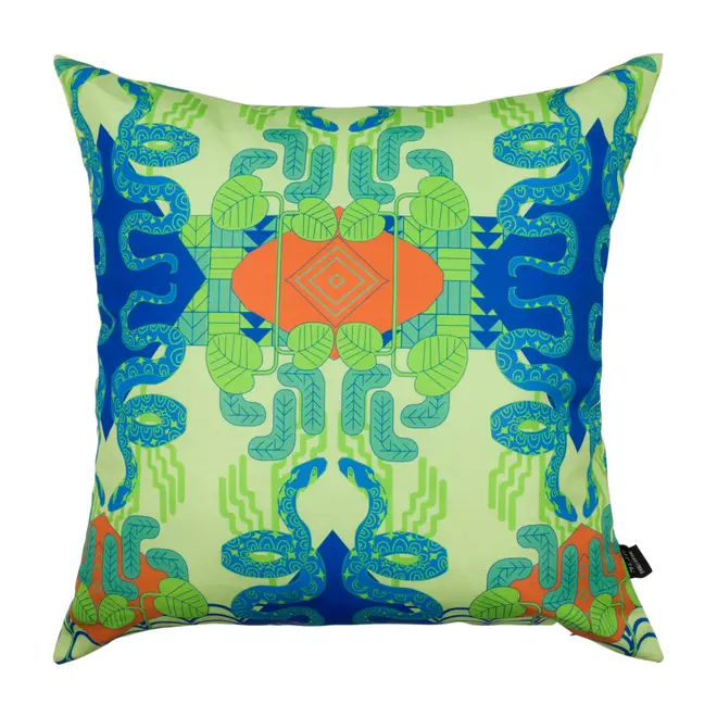 ALMOFADA 60 CM X 60 CM TIGAÍTI - VERDE/AZUL - Foto 1
