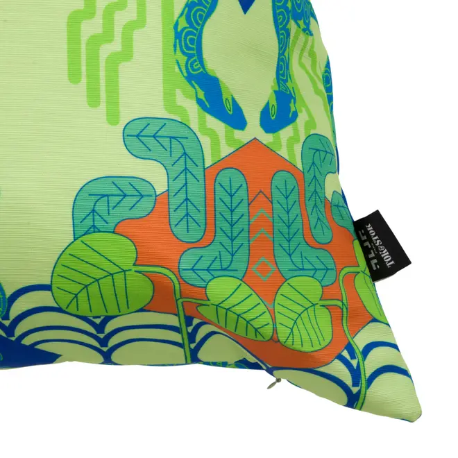 ALMOFADA 60 CM X 60 CM TIGAÍTI - VERDE/AZUL - Foto 2