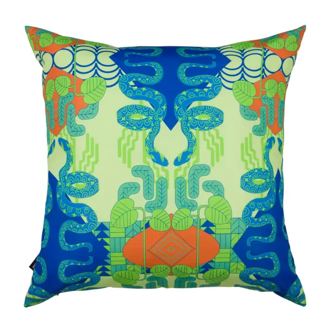 ALMOFADA 60 CM X 60 CM TIGAÍTI - VERDE/AZUL - Foto 3
