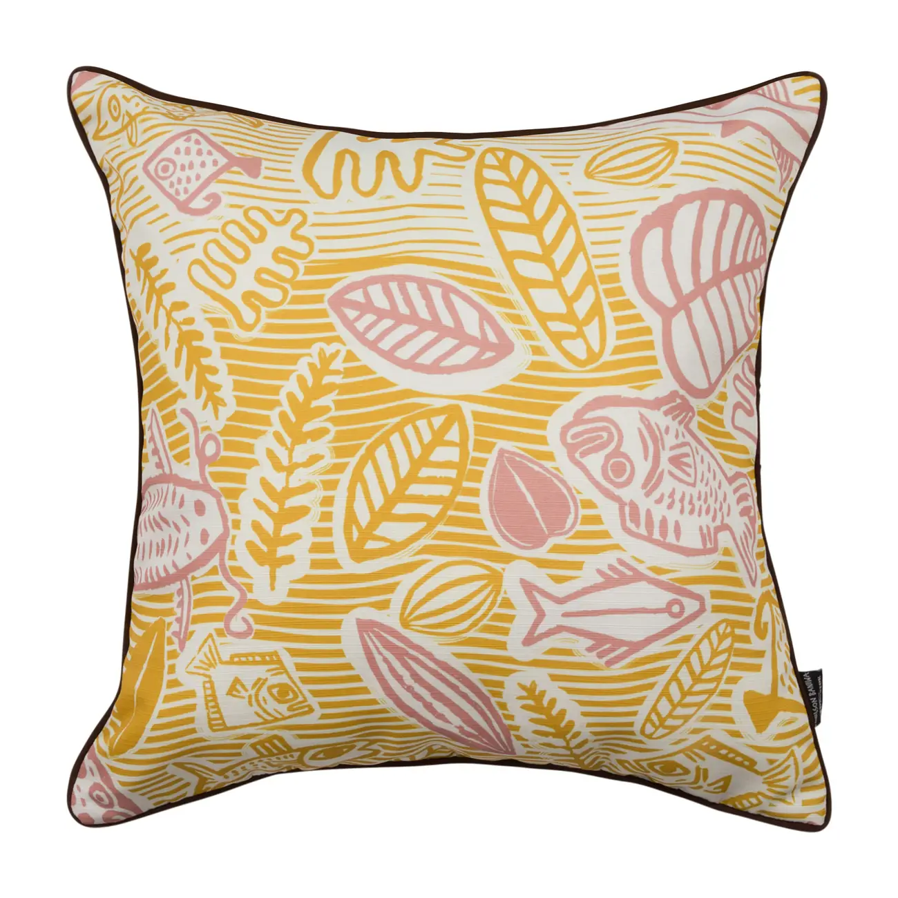 ALMOFADA DUPLA FACE 45 CM X 45 CM DABUKURI PIRACEMA - MARROM/ZAFRON - Foto 1